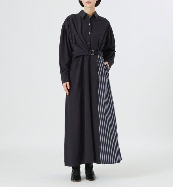  「アシンメトリーシャツドレス」|ワンピース|