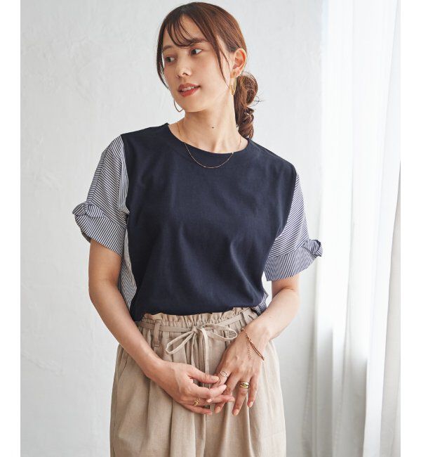 ikka「【接触冷感】異素材切り替えプルオーバー」|その他|