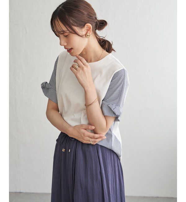 ikka「【接触冷感】異素材切り替えプルオーバー」|その他|
