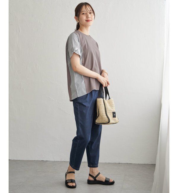 ikka「【接触冷感】異素材切り替えプルオーバー」|その他|
