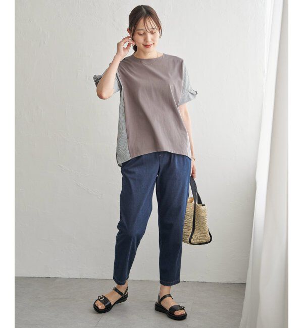 ikka「【接触冷感】異素材切り替えプルオーバー」|その他|