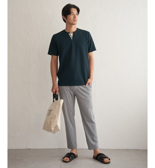 ikka「【接触冷感】フェイクヘンリーネックTシャツ」|Tシャツ・カットソー|