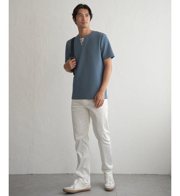 ikka「【接触冷感】フェイクヘンリーネックTシャツ」|Tシャツ・カットソー|