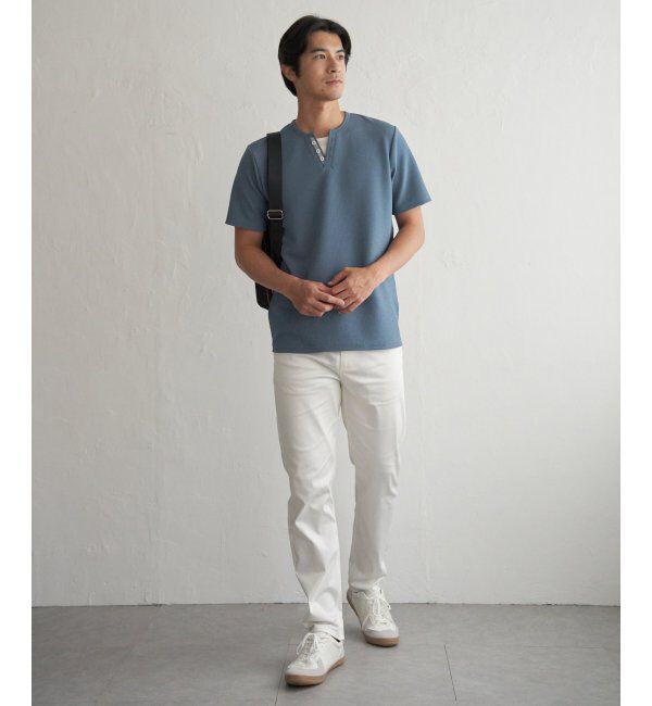 ikka「【接触冷感】フェイクヘンリーネックTシャツ」|Tシャツ・カットソー|