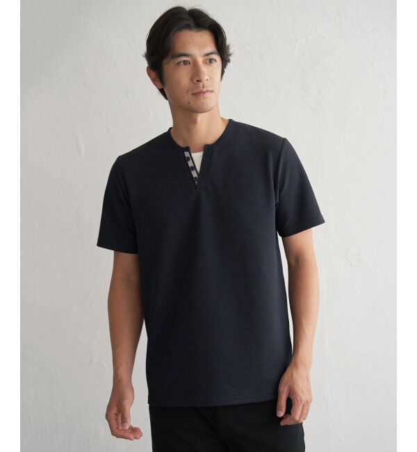 ikka「【接触冷感】フェイクヘンリーネックTシャツ」|Tシャツ・カットソー|
