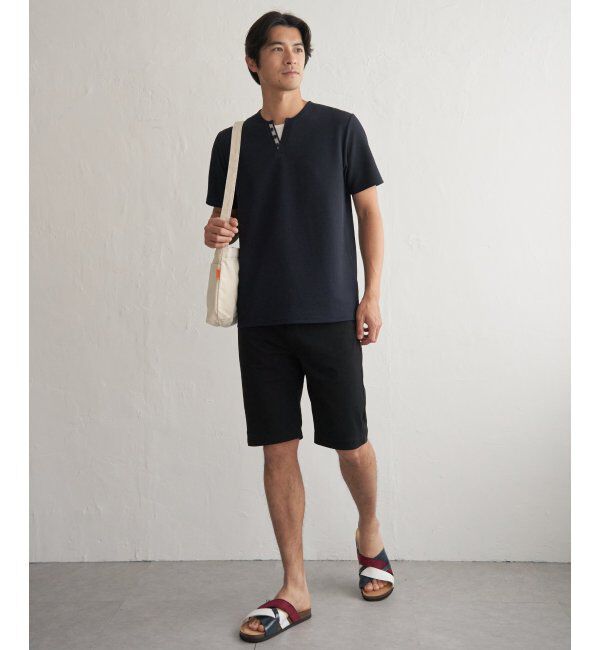 ikka「【接触冷感】フェイクヘンリーネックTシャツ」|Tシャツ・カットソー|