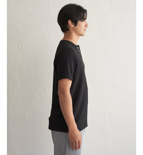 ikka「【接触冷感】フェイクヘンリーネックTシャツ」|Tシャツ・カットソー|