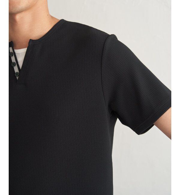 ikka「【接触冷感】フェイクヘンリーネックTシャツ」|Tシャツ・カットソー|