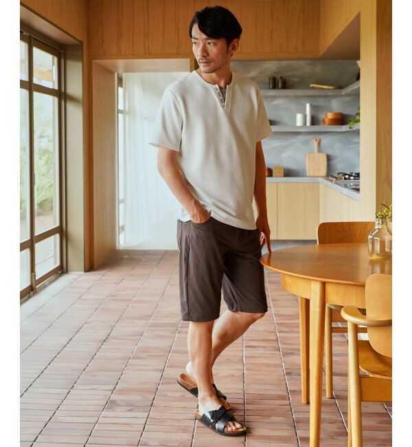 ikka「【接触冷感】フェイクヘンリーネックTシャツ」|Tシャツ・カットソー|