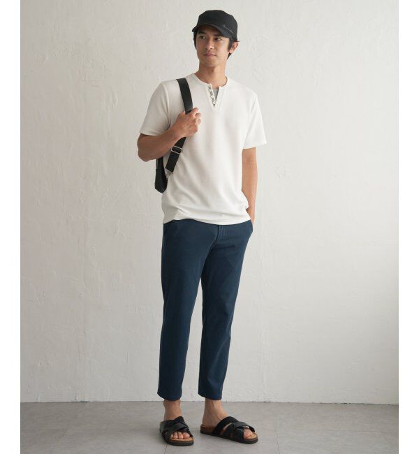 ikka「【接触冷感】フェイクヘンリーネックTシャツ」|Tシャツ・カットソー|