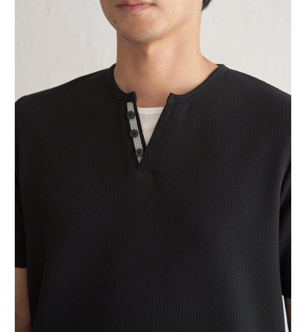 ikka「【接触冷感】フェイクヘンリーネックTシャツ」|Tシャツ・カットソー|