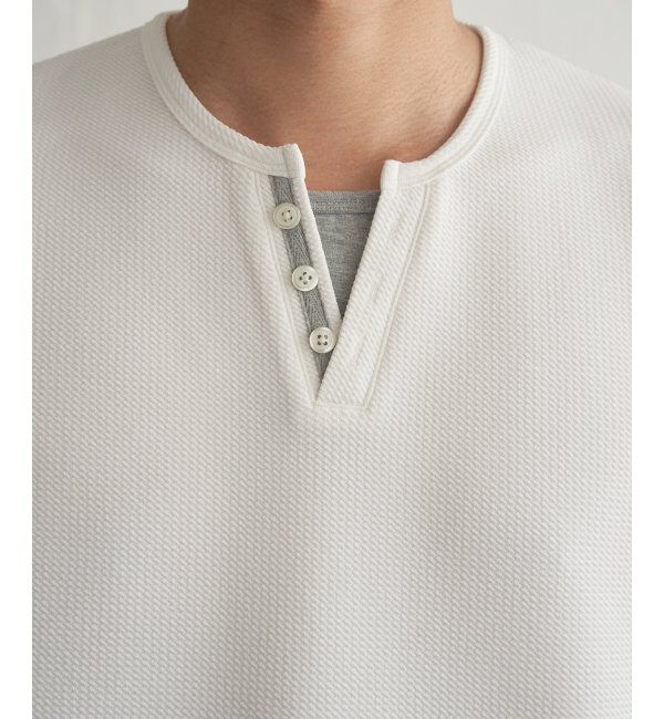 ikka「【接触冷感】フェイクヘンリーネックTシャツ」|Tシャツ・カットソー|