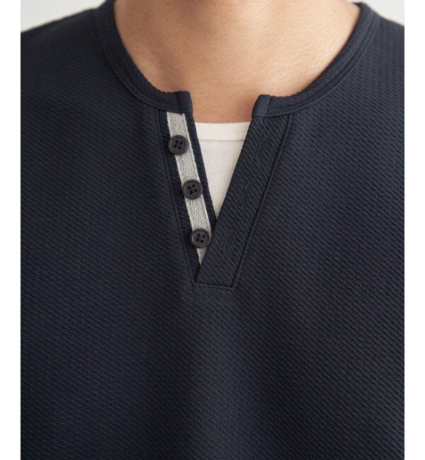 ikka「【接触冷感】フェイクヘンリーネックTシャツ」|Tシャツ・カットソー|