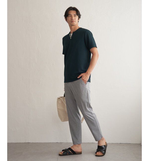 ikka「【接触冷感】フェイクヘンリーネックTシャツ」|Tシャツ・カットソー|