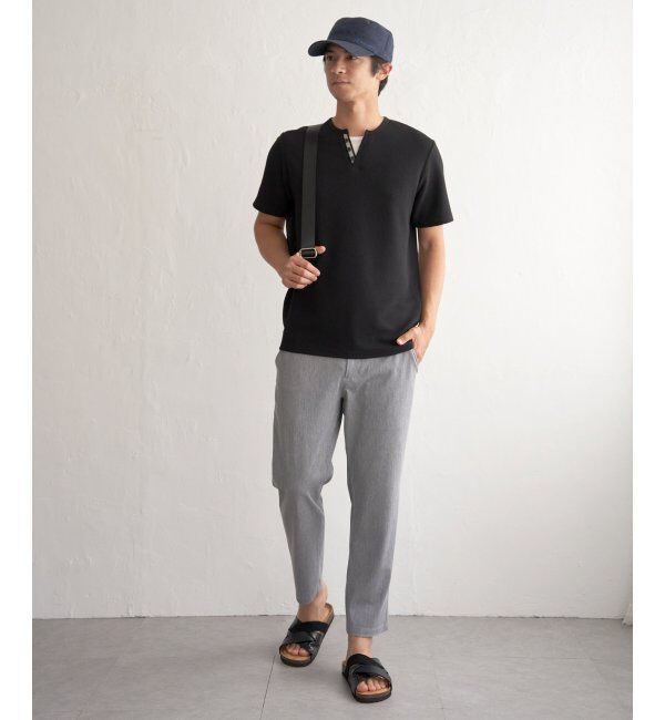 ikka「【接触冷感】フェイクヘンリーネックTシャツ」|Tシャツ・カットソー|