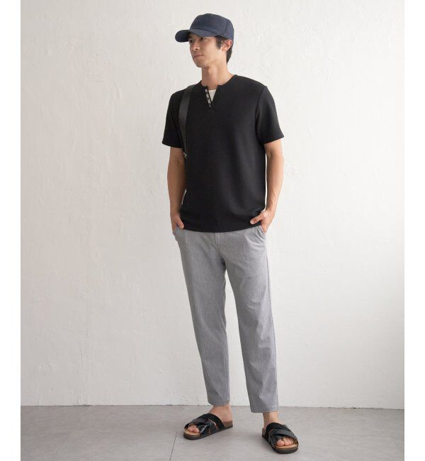 ikka「【接触冷感】フェイクヘンリーネックTシャツ」|Tシャツ・カットソー|