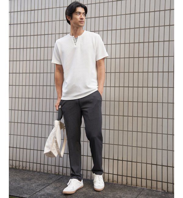 ikka「【接触冷感】フェイクヘンリーネックTシャツ」|Tシャツ・カットソー|