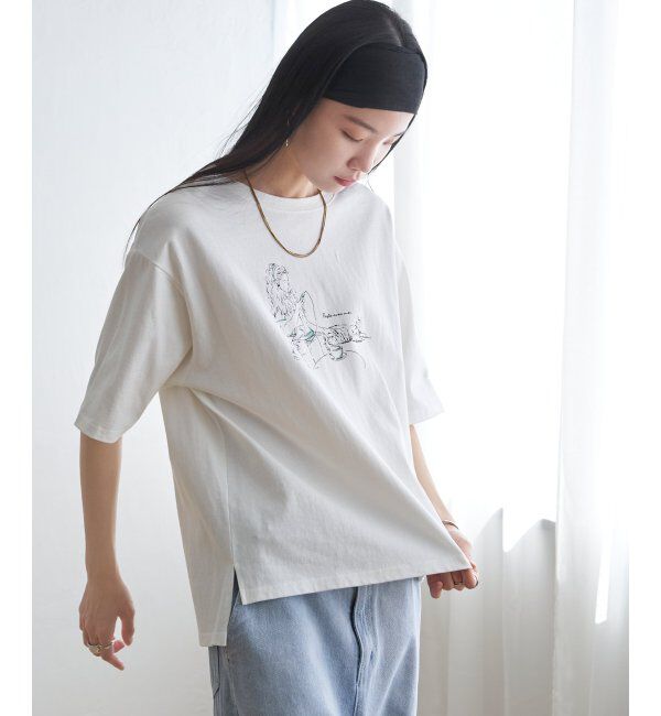 Lbc with Life「GirlプリントビッグTシャツ」|Tシャツ・カットソー|
