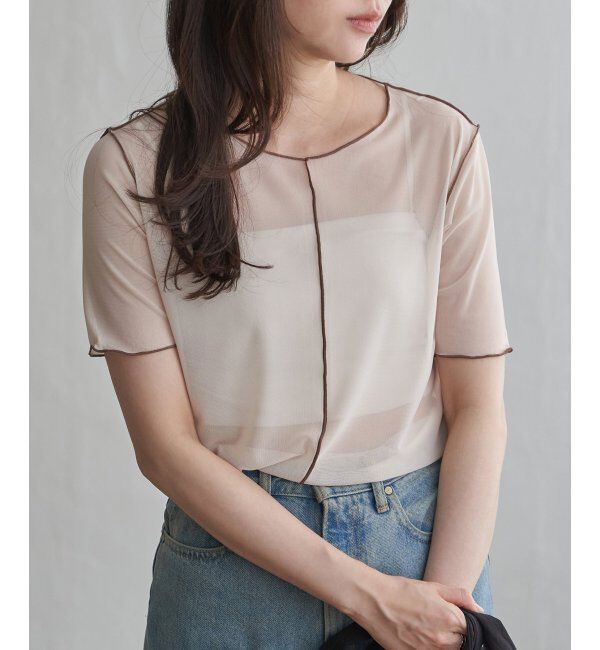 VENCE share style「シアーメロウ配色トップス」|その他|