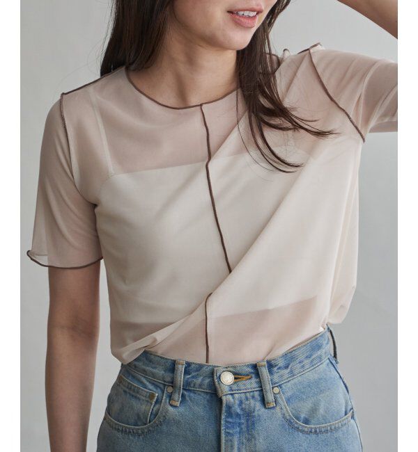VENCE share style「シアーメロウ配色トップス」|その他|