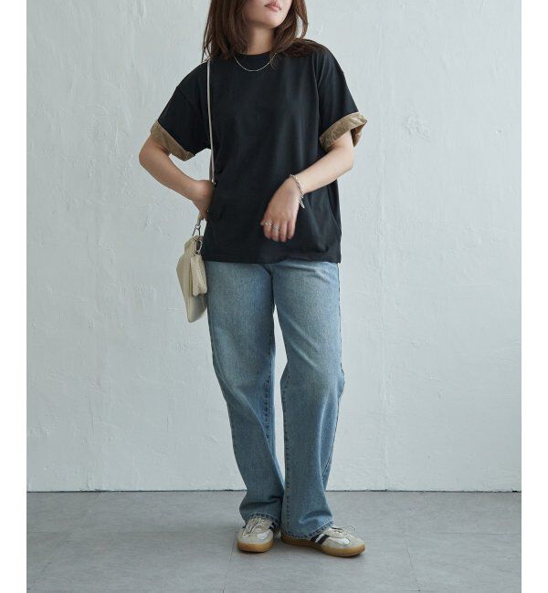 VENCE share style「天竺ベロア袖配色プルオーバー」|その他|