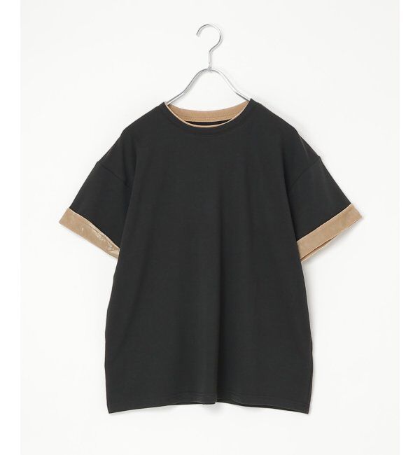 VENCE share style「天竺ベロア袖配色プルオーバー」|その他|