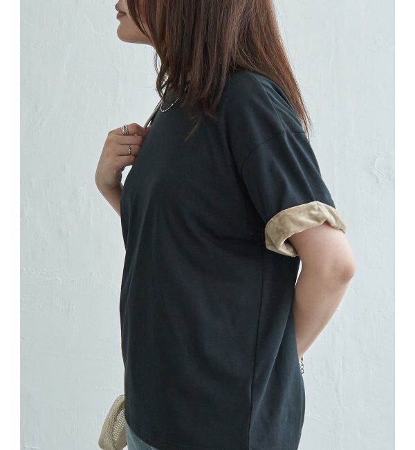VENCE share style「天竺ベロア袖配色プルオーバー」|その他|