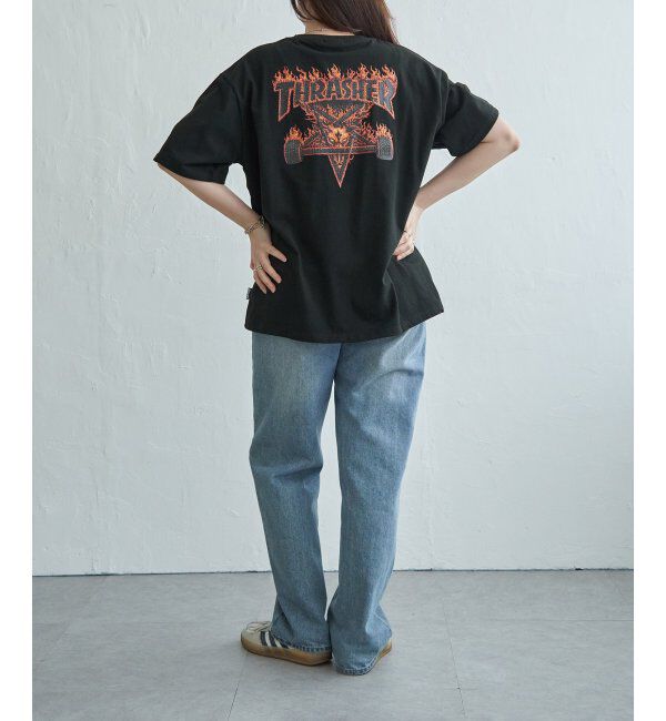 VENCE share style「THRASHER ／スラッシャー  3DファブリックロゴTシャツ」|Tシャツ・カットソー|