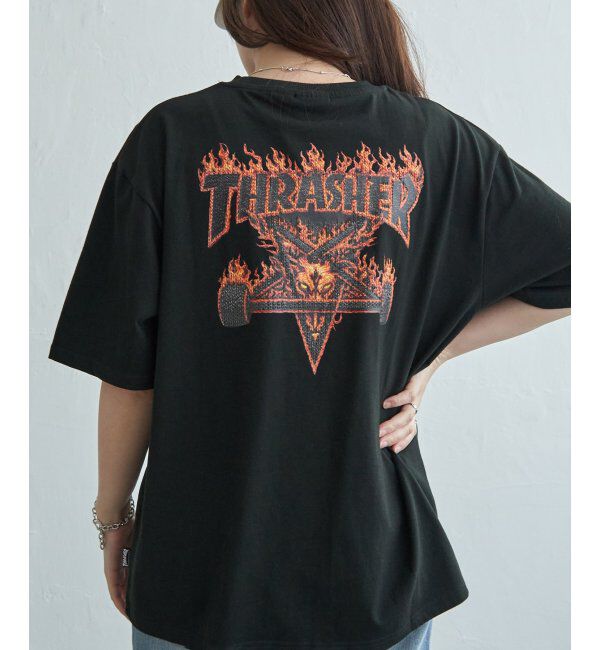 VENCE share style「THRASHER ／スラッシャー  3DファブリックロゴTシャツ」|Tシャツ・カットソー|