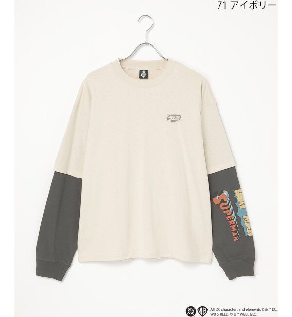 VENCE share style「DCキャラクターズデザイン 袖レイヤードロンT」|Tシャツ・カットソー|