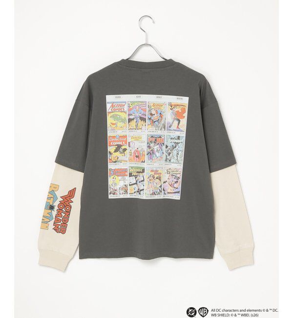VENCE share style「DCキャラクターズデザイン 袖レイヤードロンT」|Tシャツ・カットソー|ブラック