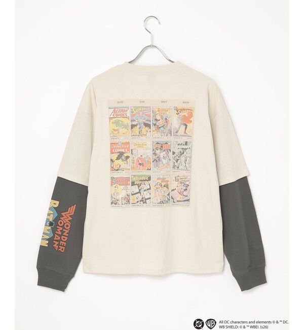 VENCE share style「DCキャラクターズデザイン 袖レイヤードロンT」|Tシャツ・カットソー|アイボリー