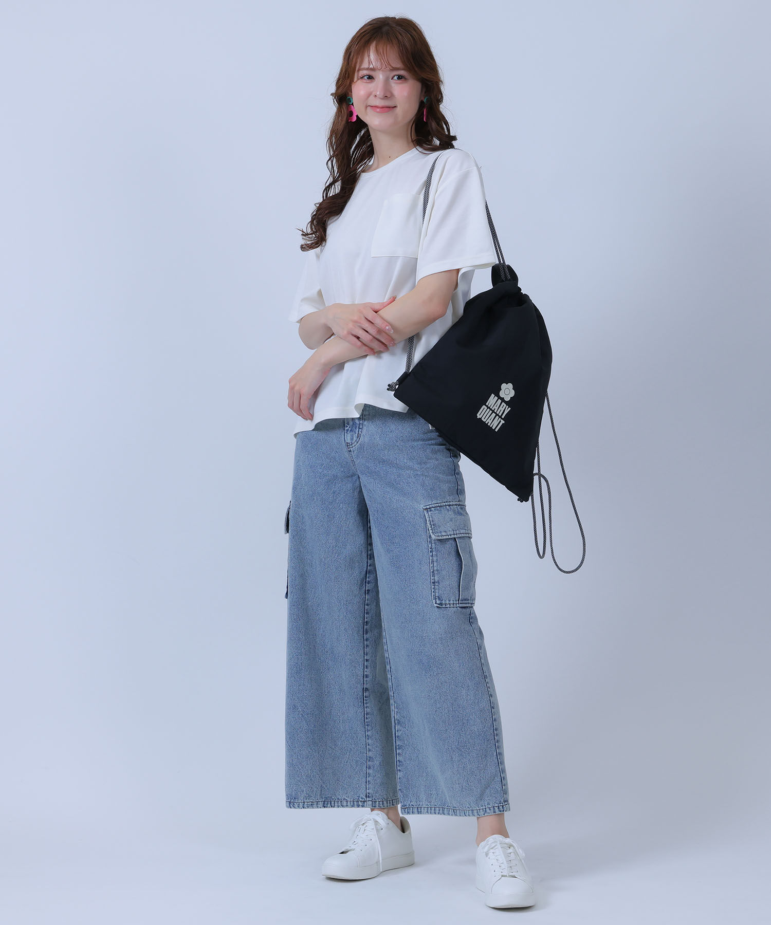 MARY QUANT「ロゴプリント ナップサック」|リュック|
