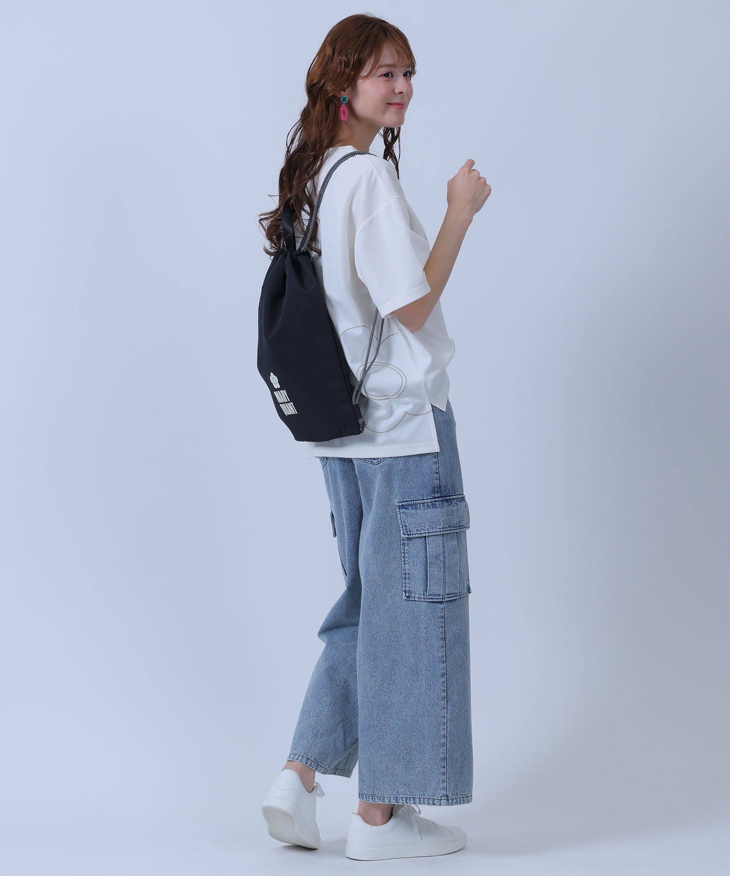 MARY QUANT「ロゴプリント ナップサック」|リュック|