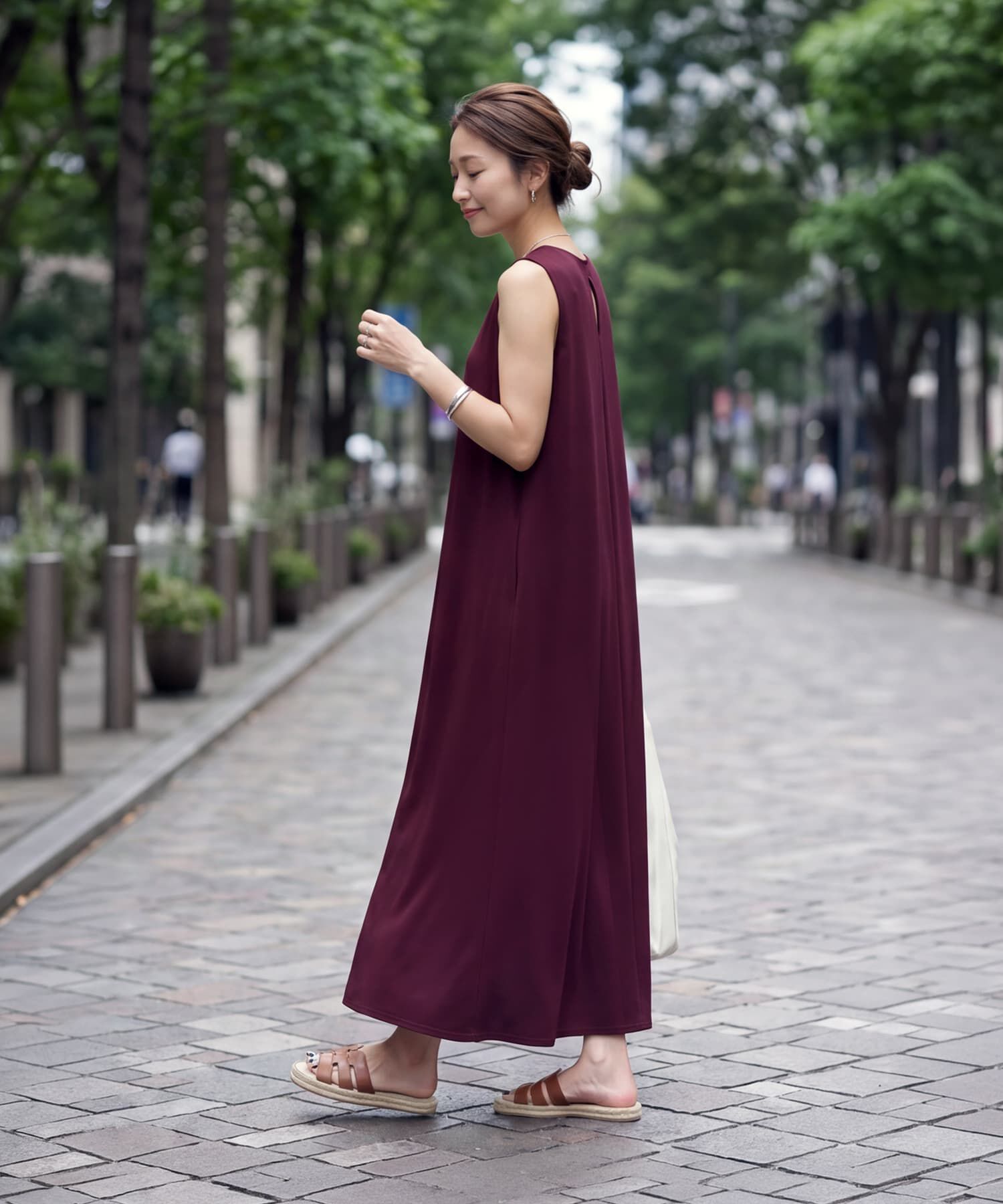 STYLE DELI「接触冷感スムースカットノースリワンピース」|ワンピース|