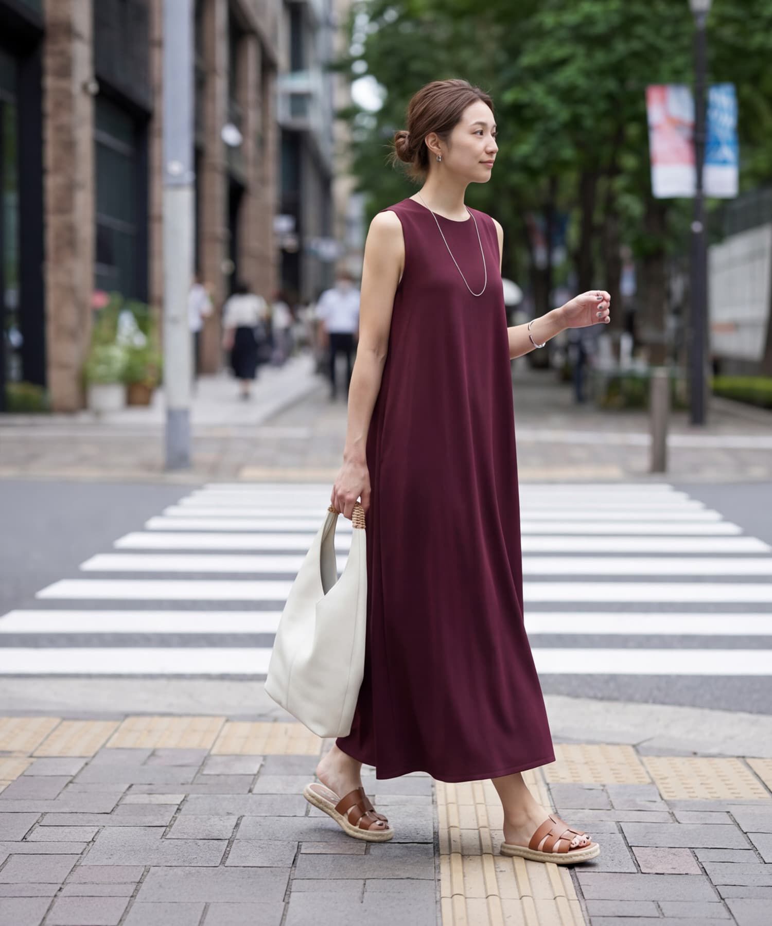 STYLE DELI「接触冷感スムースカットノースリワンピース」|ワンピース|