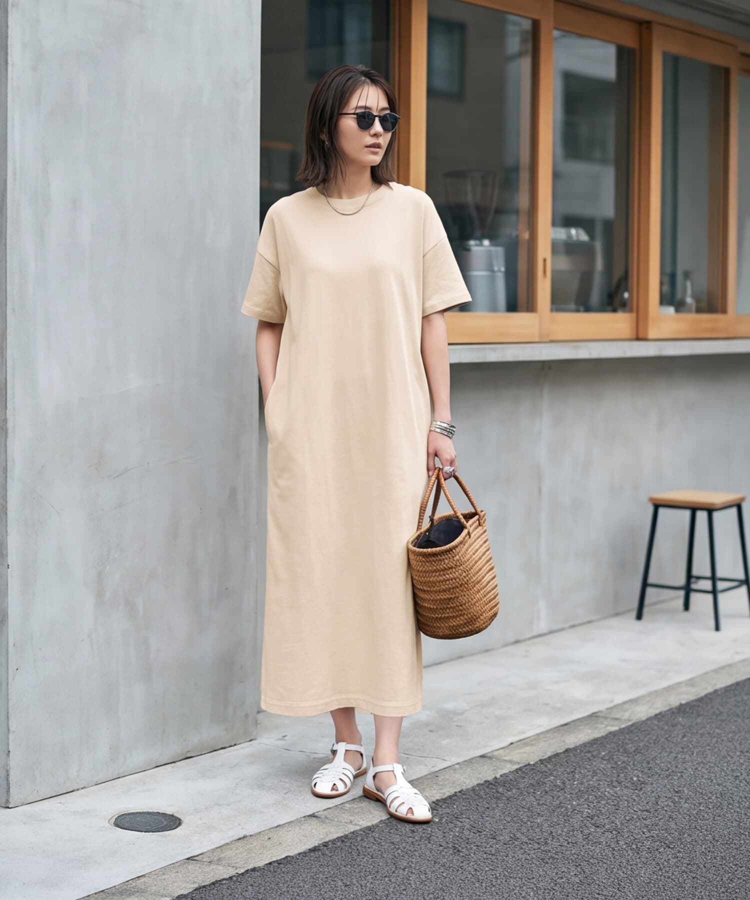 STYLE DELI「【DELI by】ゆるシルエット半袖ロングTシャツワンピース」|ワンピース|