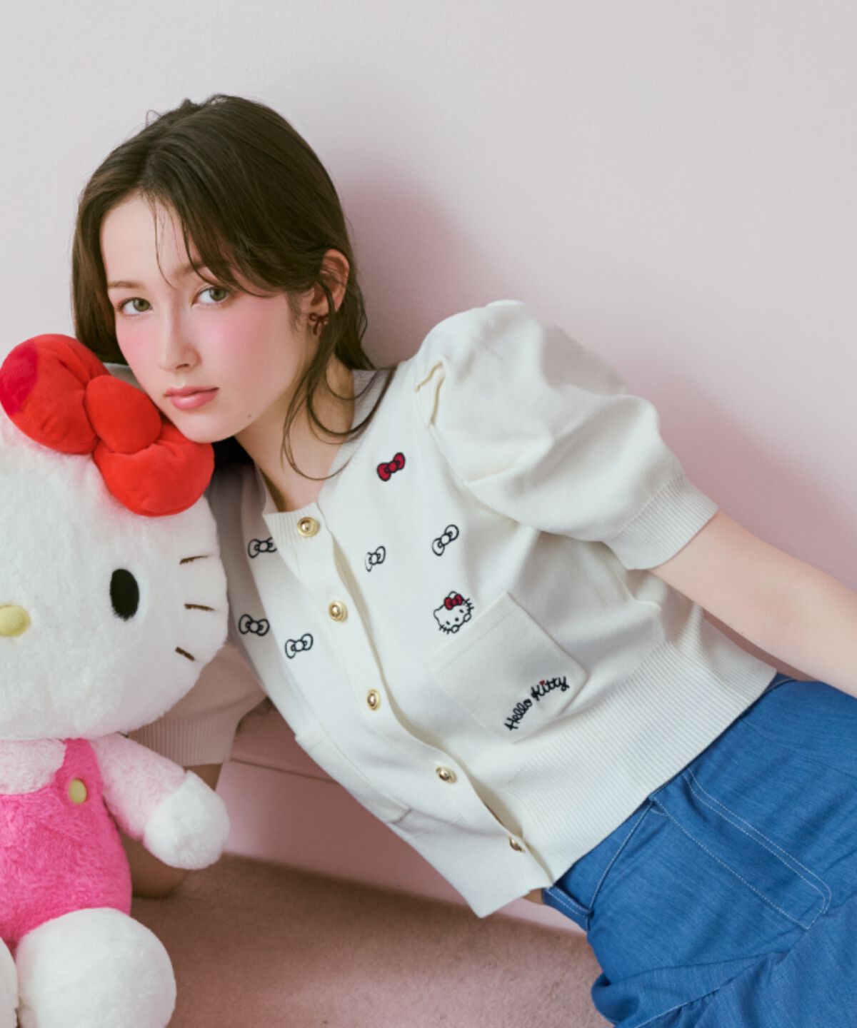 WILLSELECTION「WILLSELECTION&times;HELLO KITTY 刺繍ニットカーディガン」|カーディガン|