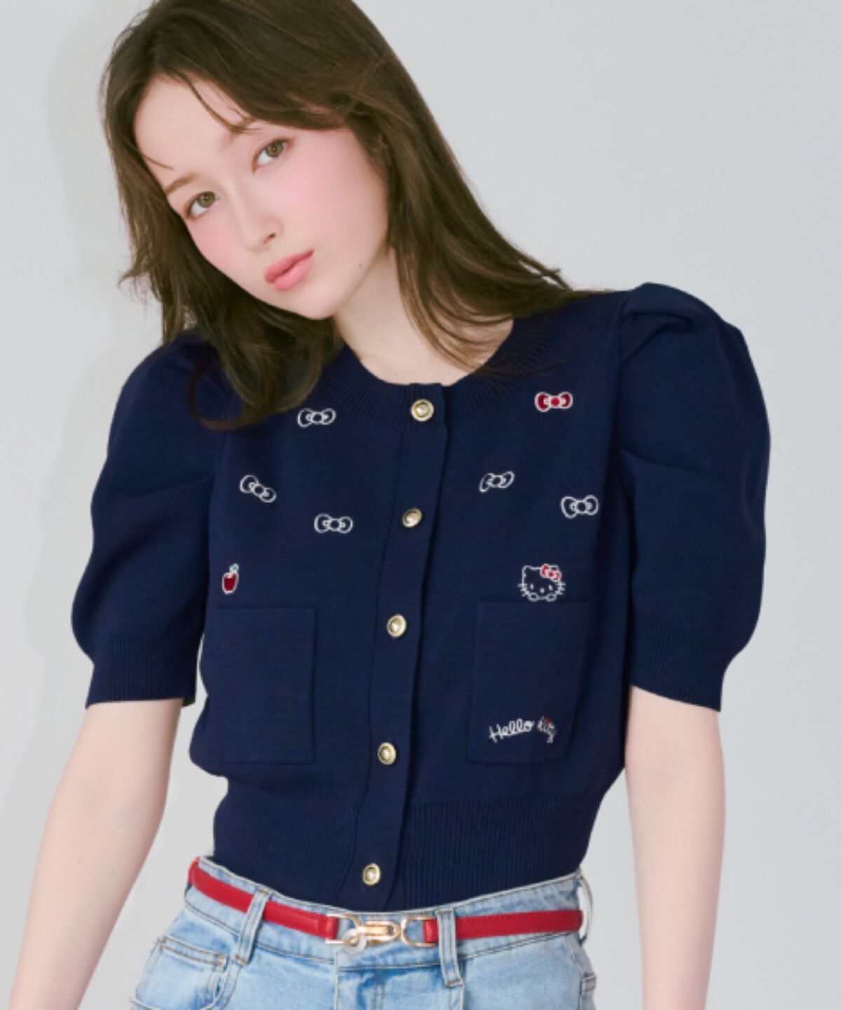 WILLSELECTION「WILLSELECTION&times;HELLO KITTY 刺繍ニットカーディガン」|カーディガン|