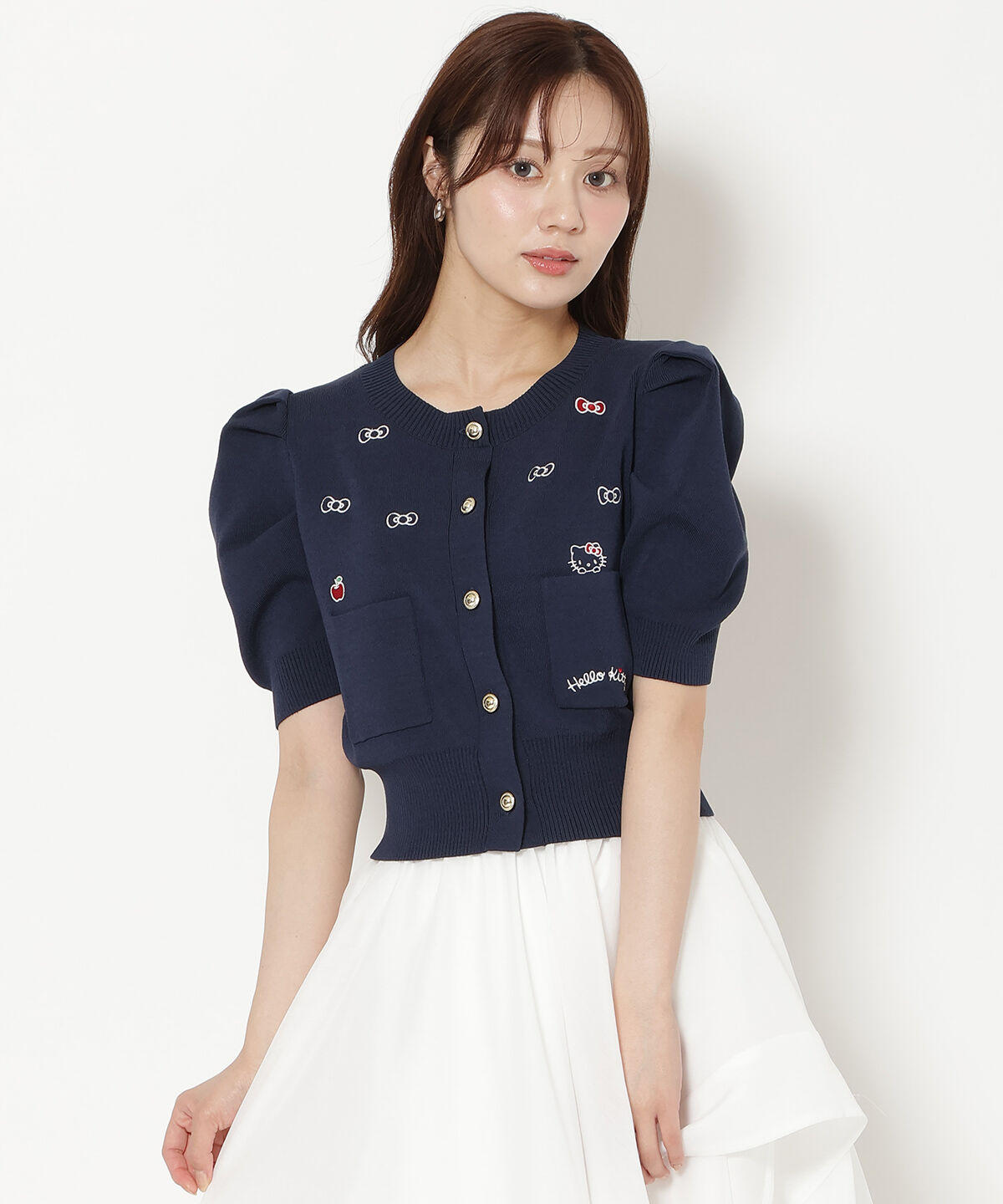 WILLSELECTION「WILLSELECTION&times;HELLO KITTY 刺繍ニットカーディガン」|カーディガン|