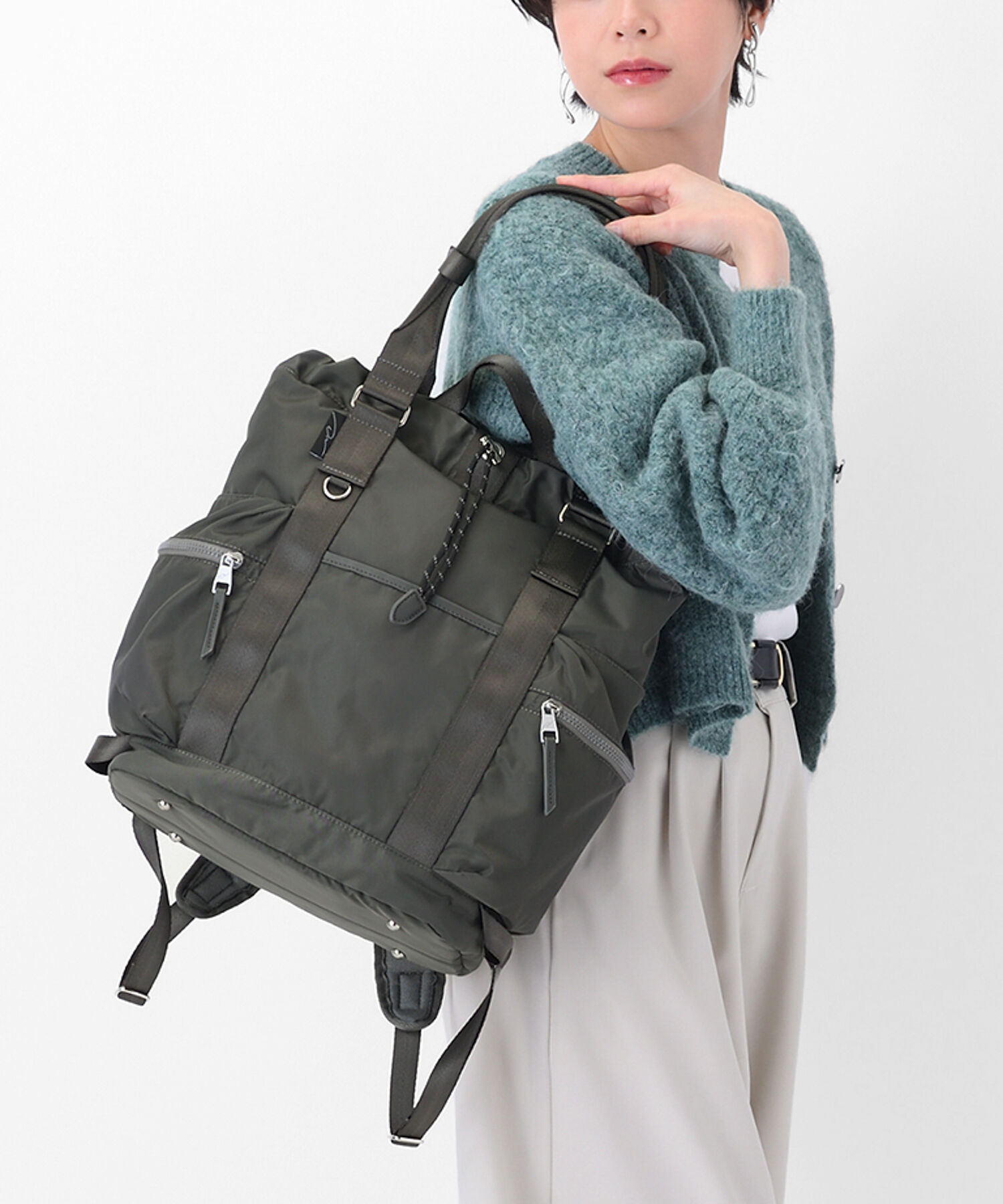 W&.Day/Night「W&.Day/Night アワイ 2WAY トート リュックサック A4サイズ 13.3インチPC収納 20501」|トートバッグ|ウォームグレー