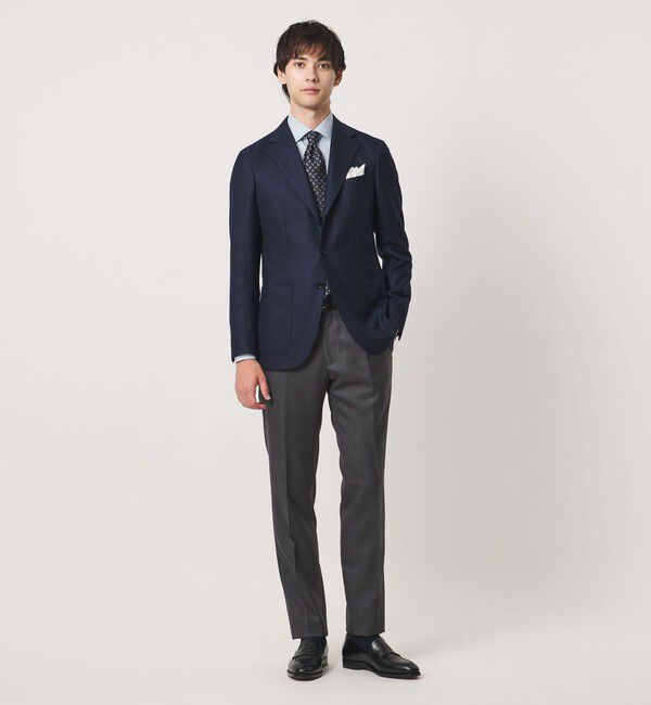 UNITED ARROWS「サージ クリース テーパード 1プリーツ スラックス」|スラックス|