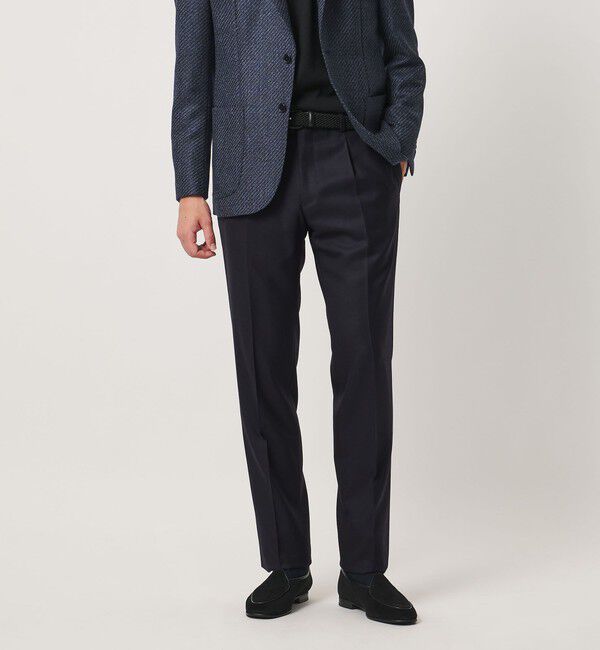 UNITED ARROWS「サージ クリース テーパード 1プリーツ スラックス」|スラックス|