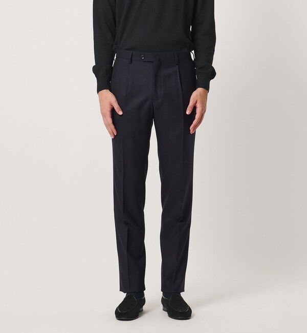 UNITED ARROWS「サージ クリース テーパード 1プリーツ スラックス」|スラックス|