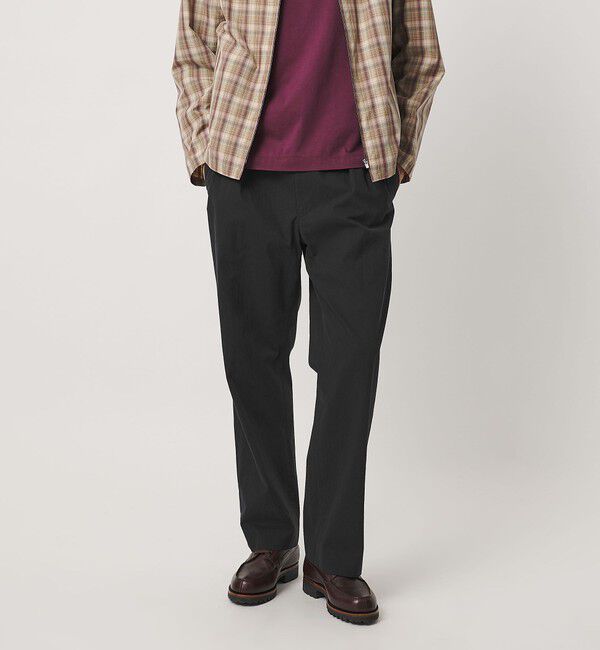 UNITED ARROWS「コットン/ナイロン ギャバピーチ ナチュラルトラウザーズ」|スラックス|BLACK