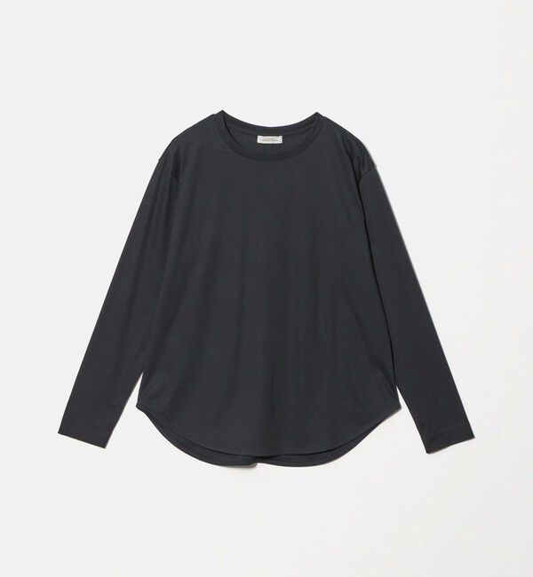 UNITED ARROWS green label relaxing「ラウンドヘム スムース ロングスリーブ プルオーバー カットソー」|Tシャツ・カットソー|BLACK