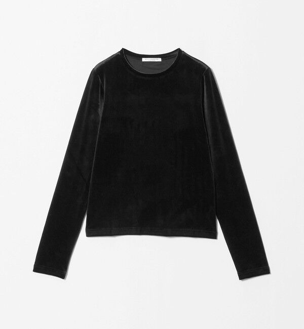 BEAUTY&YOUTH UNITED ARROWS「ベロア ロングスリーブTシャツ ウォッシャブル」|Tシャツ・カットソー|BLACK