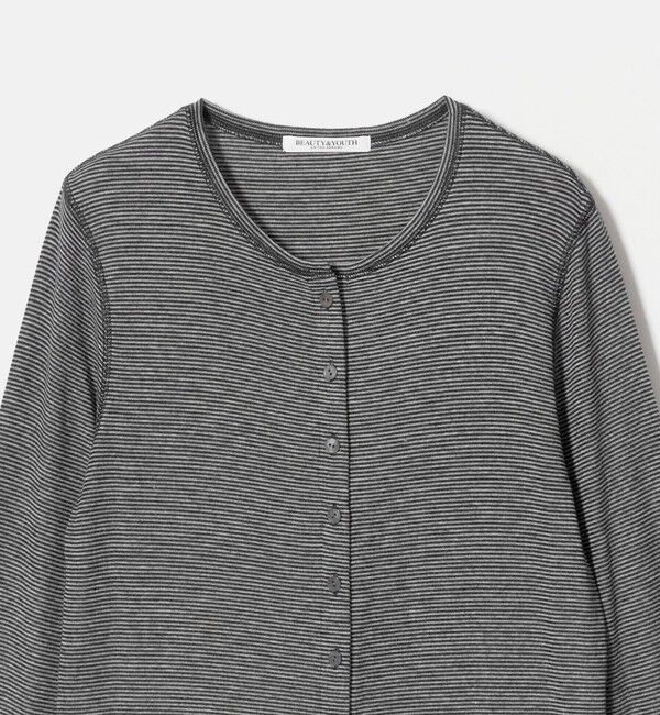 BEAUTY&YOUTH UNITED ARROWS「毛セルロースブレンド クルーネック カーディガン/ボーダー」|カーディガン|