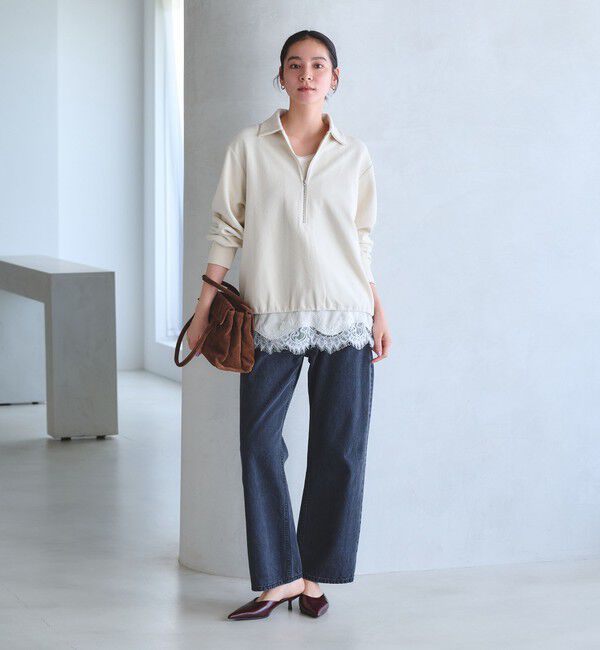 BEAUTY&YOUTH UNITED ARROWS「【WEB限定 Wardrobe DAILY MINIMAL】ダンボールジャージー ハーフジッププルオーバー」|Tシャツ・カットソー|
