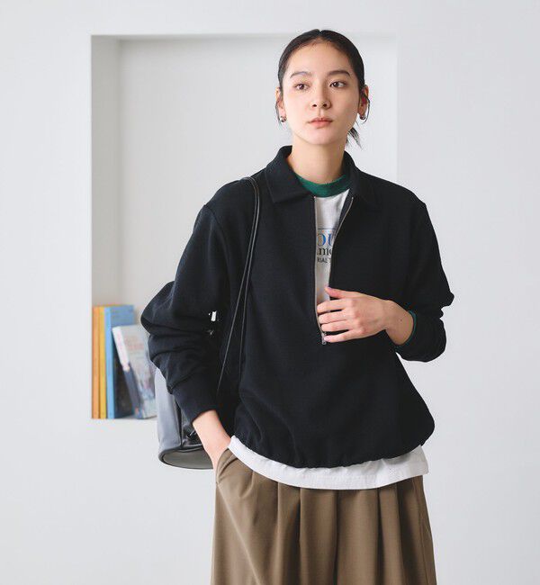 BEAUTY&YOUTH UNITED ARROWS「【WEB限定 Wardrobe DAILY MINIMAL】ダンボールジャージー ハーフジッププルオーバー」|Tシャツ・カットソー|